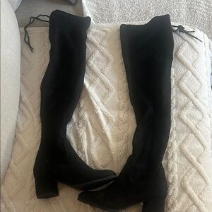 Dream Pairs Black Lace Up Over-the-Knee Boots